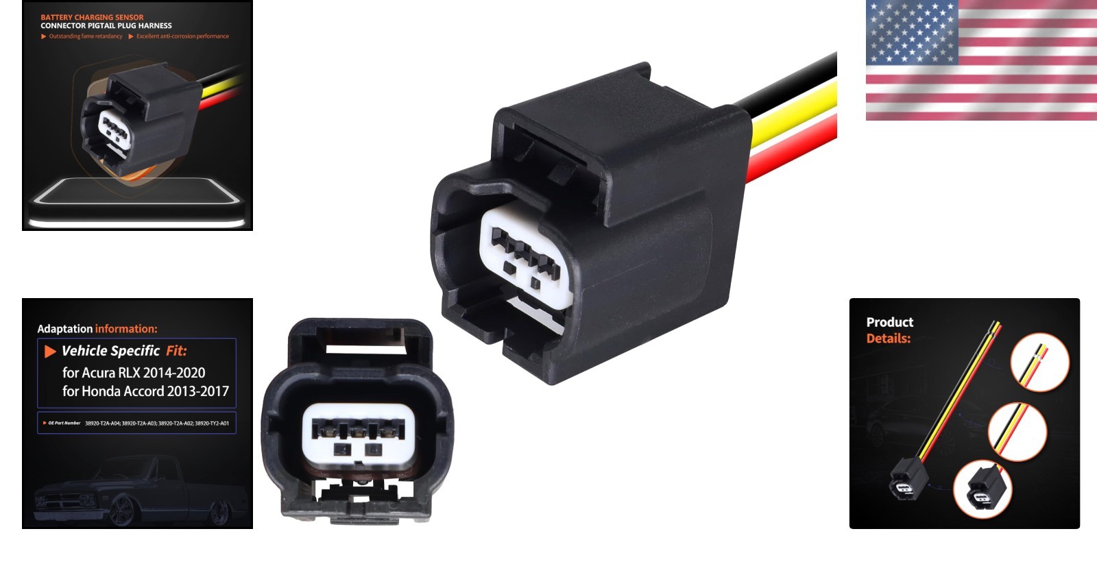 Genuine Replacement Battery Current Sensor Harness for Honda Accord 2013-2017