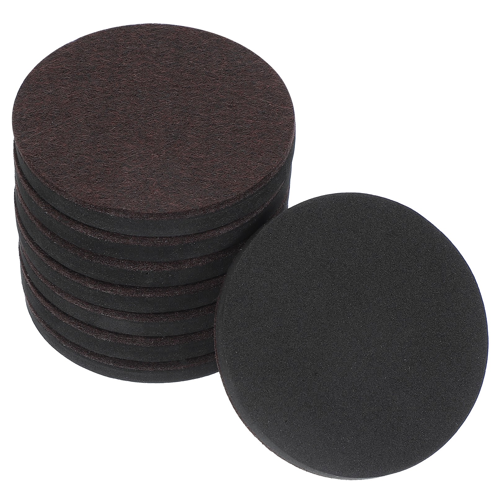 8Pcs 3.5 Inch Felt Furniture Movers Sliders Round Furniture Moving Pads Brown