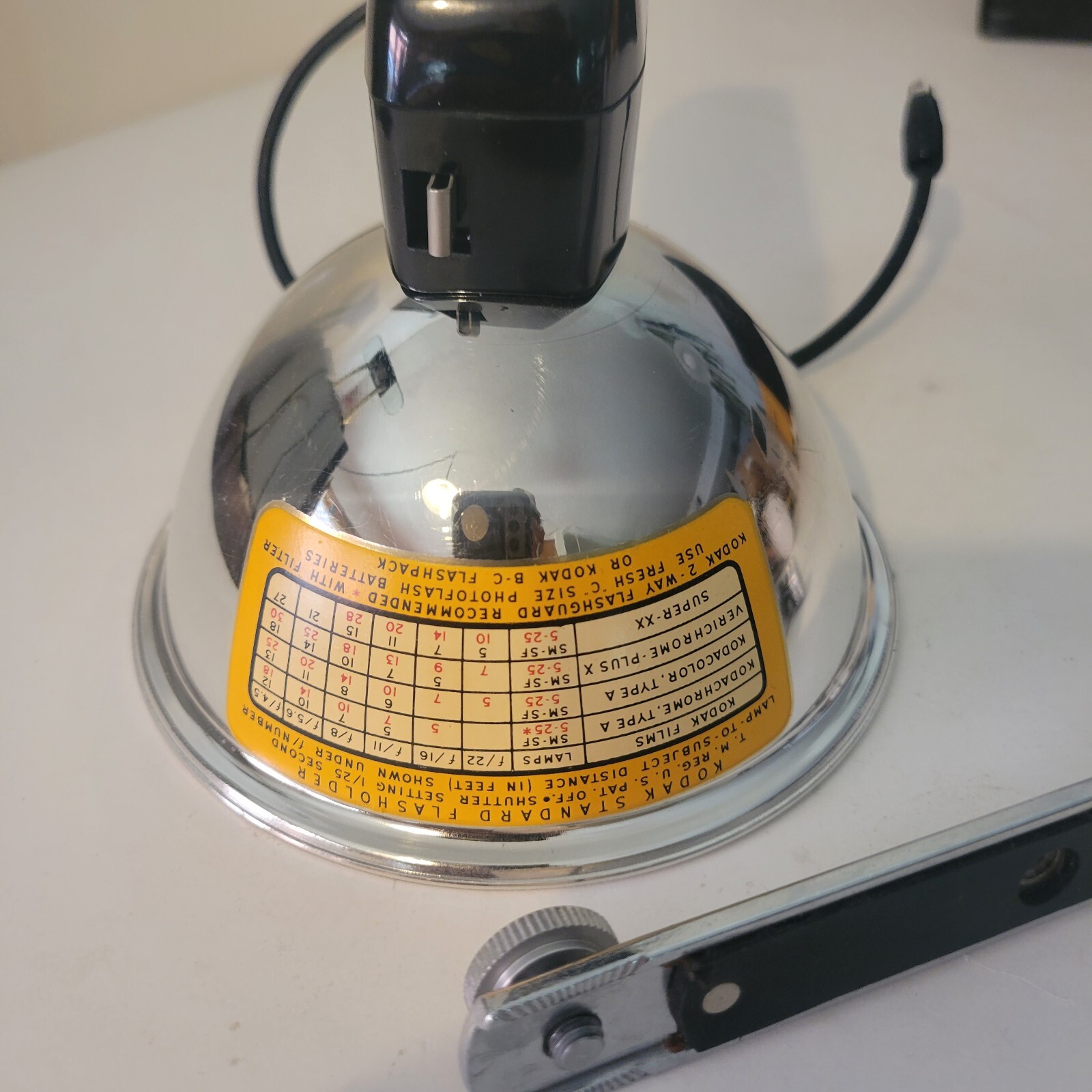 Kodak Standard Flasholder with Box, Bracket, 1-Bulb, Clean + Leather Strap