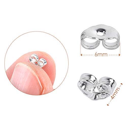 30pcs/15 Pairs 925 Sterling Silver Earring Backs Replacement Secure Ear Locking