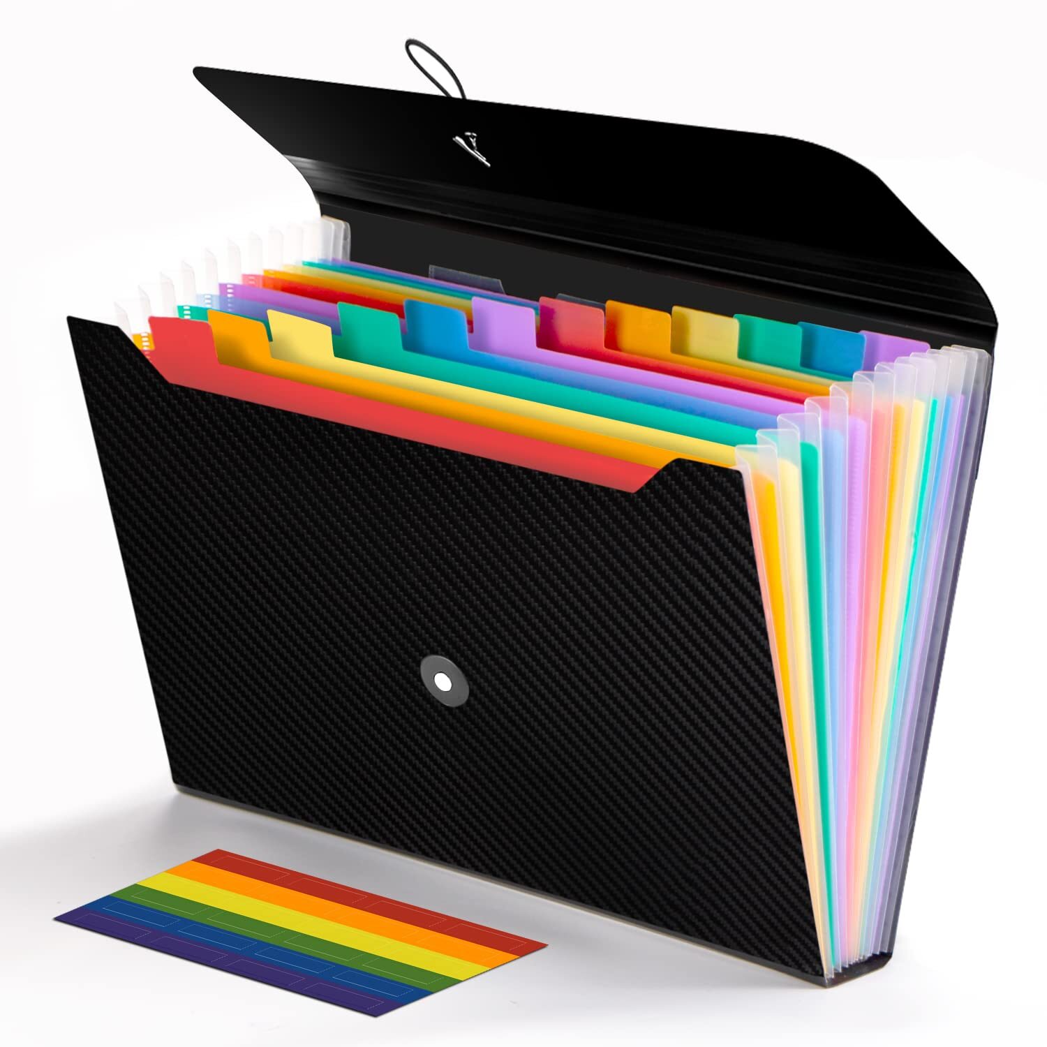 Zippered Expandable Accordian File Organizer Folder with 13 Pockets