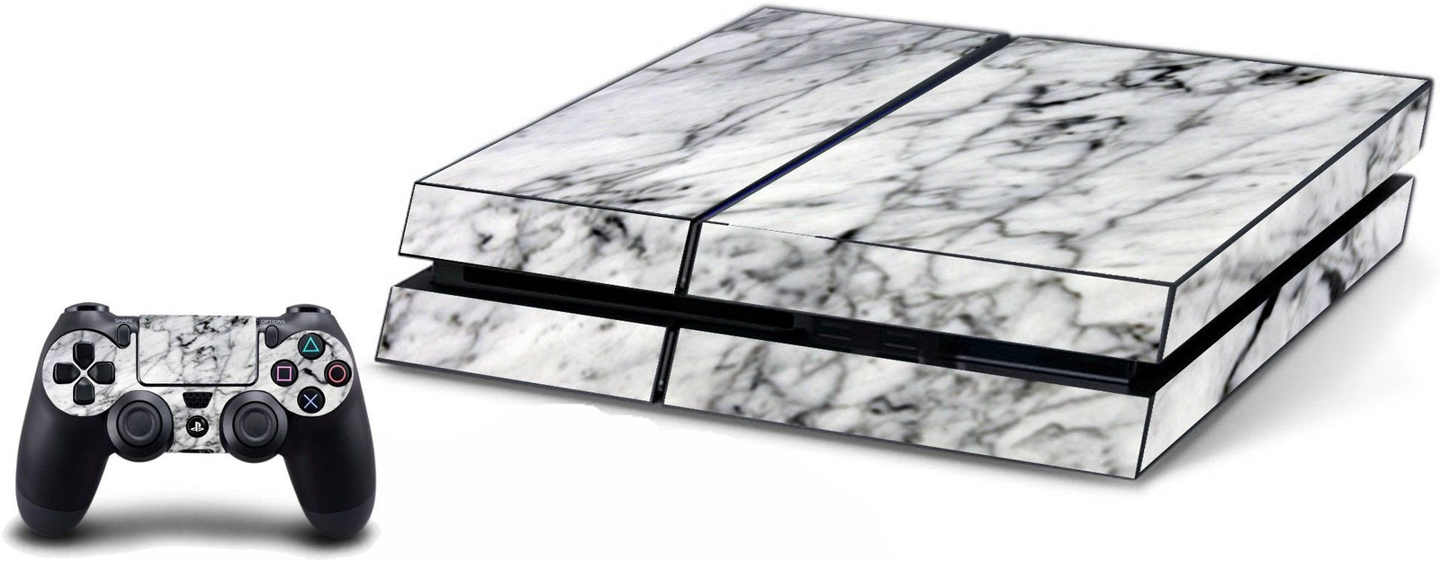 White Marble Game Skin Decals Designed to Fit PS4 Console And Controller VWAQ -