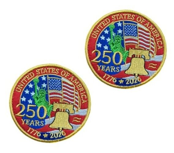 2 PCS United States of America 250 Years 1776-2026 Patch Tactical Embroidered