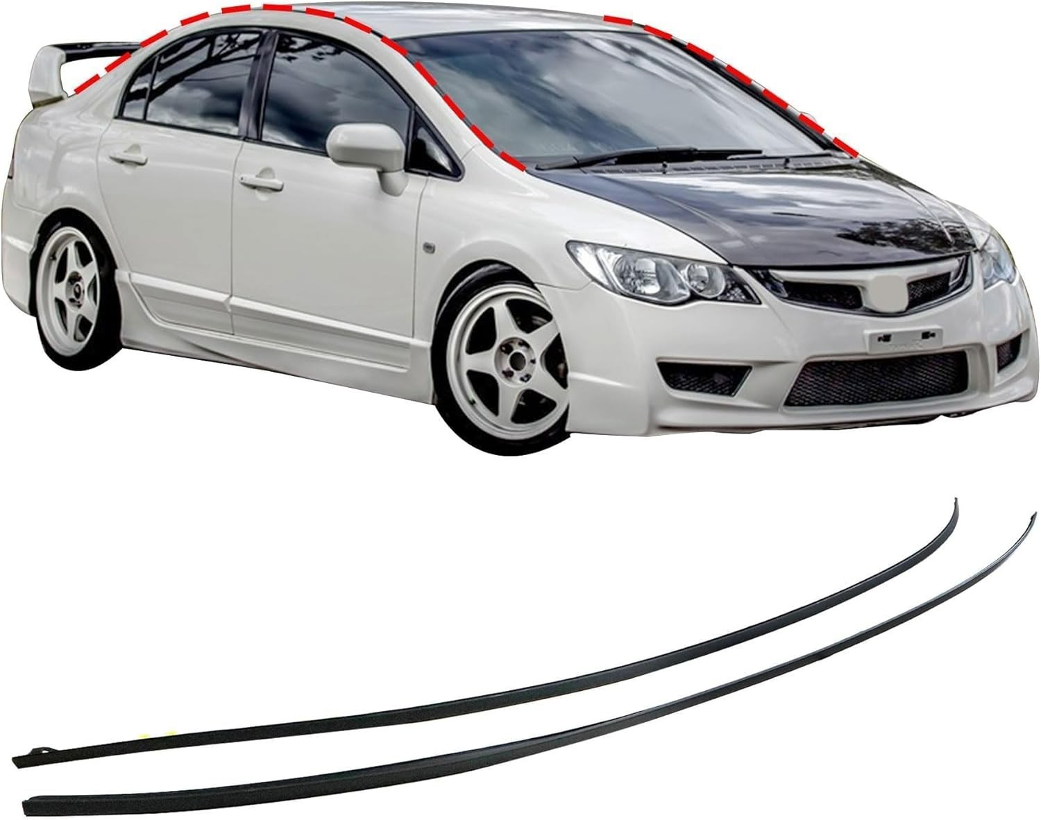 Honda Civic Windshield Molding Trim Set L&R 2006-2011 73168-SNA-013