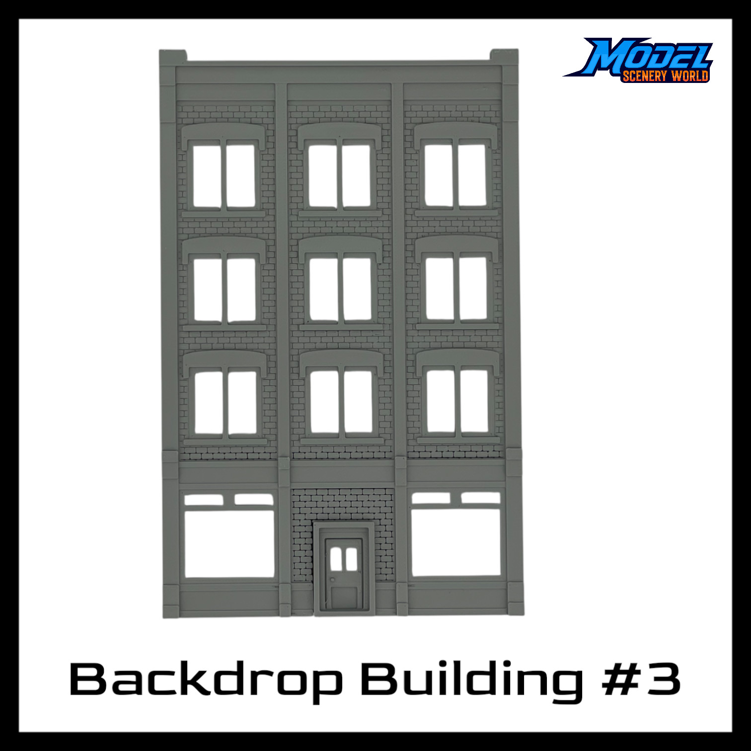 Backdrop Building BG #3 - Z Scale 1:220 - Gray