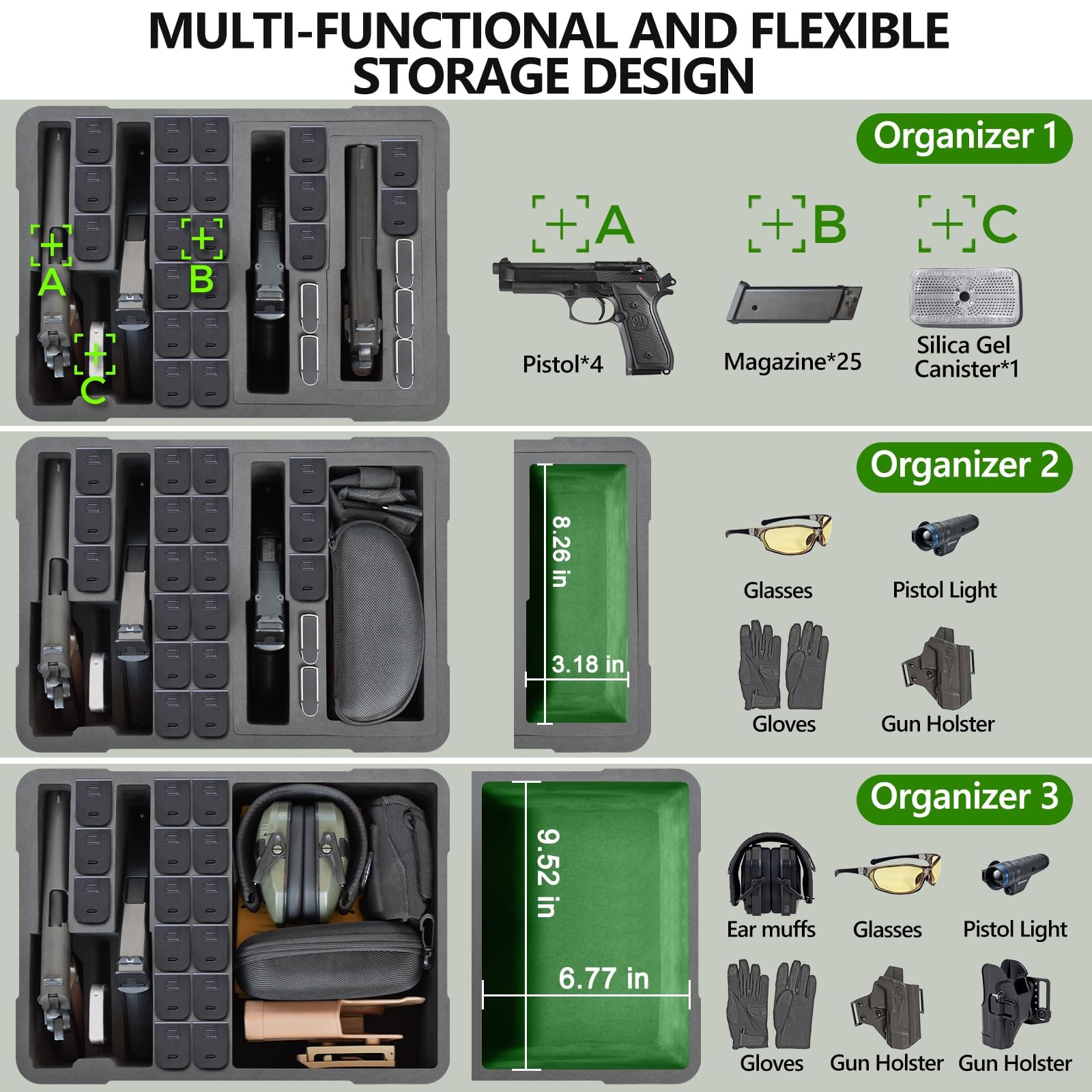 TSA Approved Pistol Gun Case for Multiple Handguns – Hard Shell Waterproof & ...