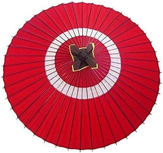 YAMAMOTO made Traditional Japanese Umbrella Serpentine Pattern RED Paper Bamboo