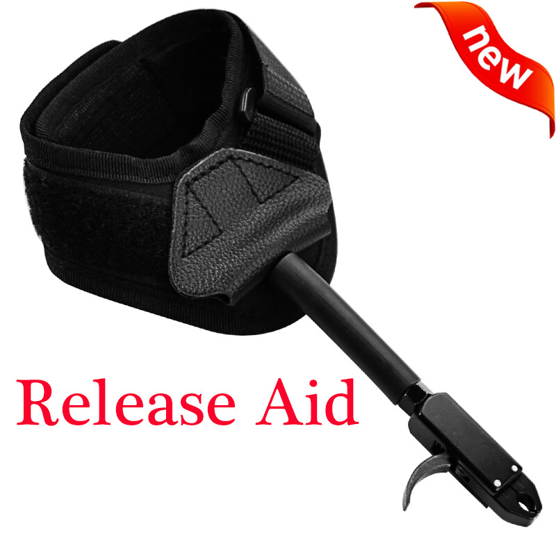Adjustable Archery Compound Bow Release with Foldback Design - Black Wrist Strap