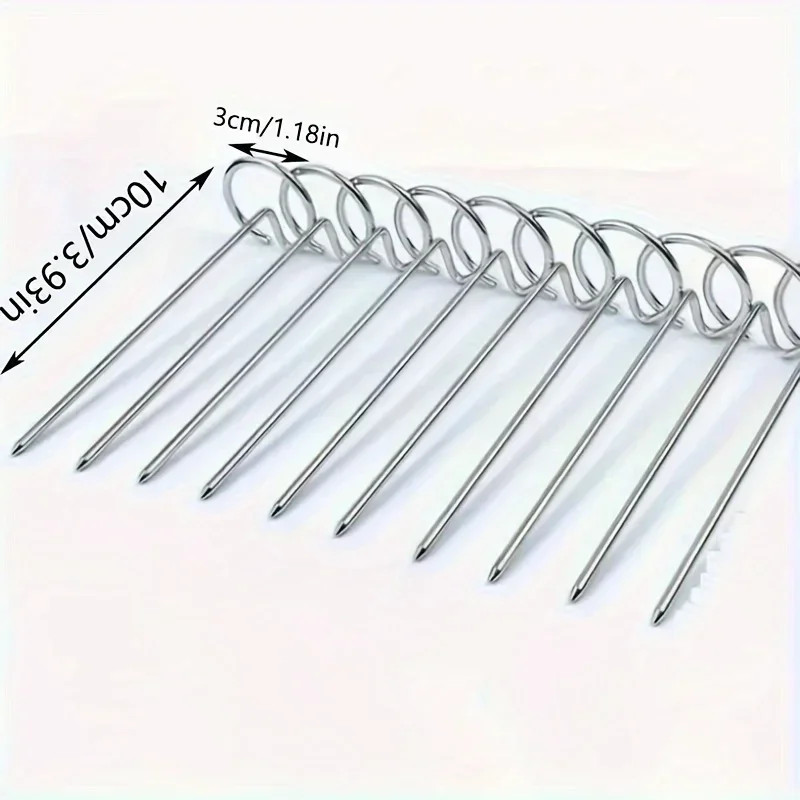 10PCS Stainless Steel Skewers Air Fryer Oven Grill Reusable Vertical Grill Stick