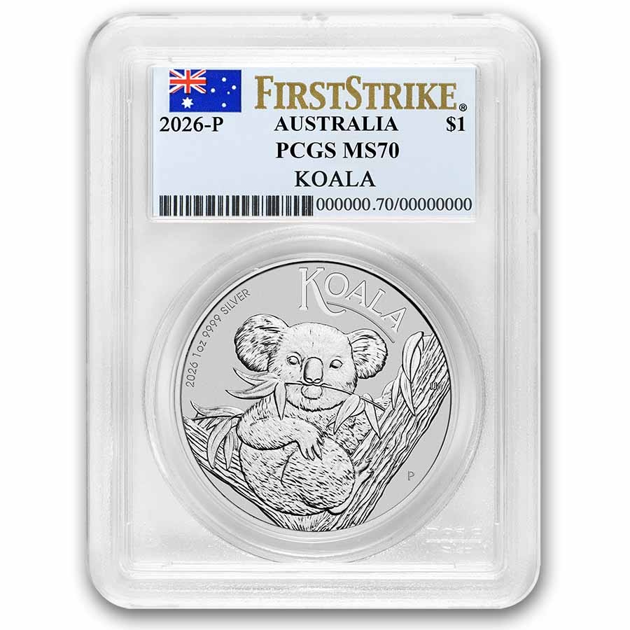 2026 Australia 1 oz Silver Koala PCGS MS-70 FS (Flag Label)