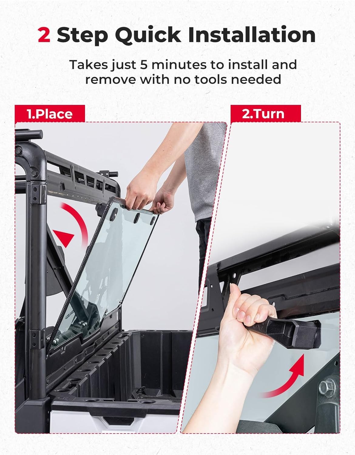 KEMIMOTO Light Tinted Rear Window, Pre-installed Back Windshield Compatible with