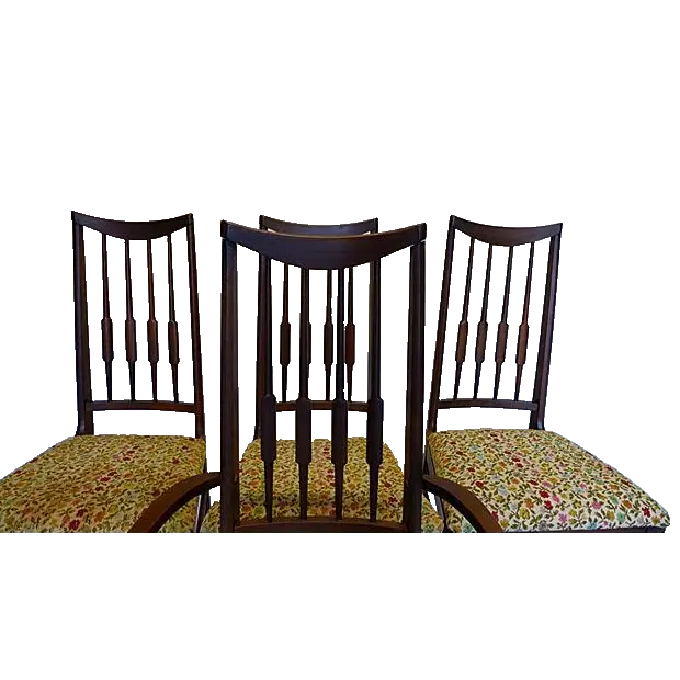 Mid-Century Reed-Back Dining Chairs - Set of 4