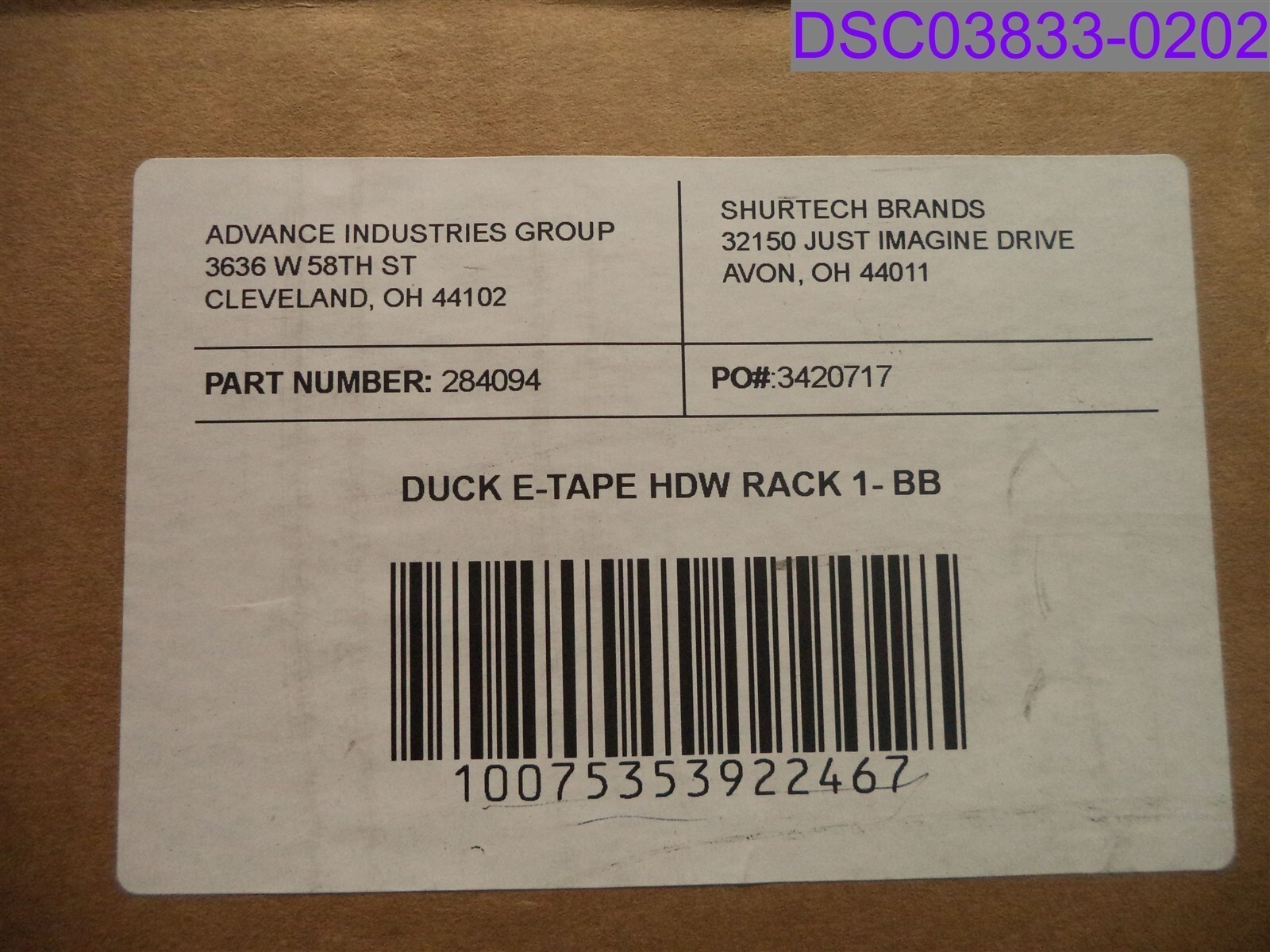 ShurTech Duct E-Tape HDW Display Rack 1-BB P/N 284094