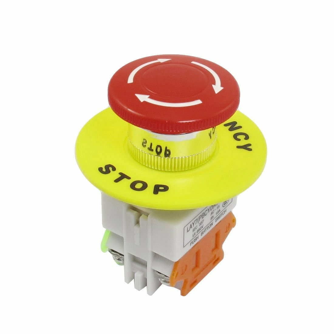 mxuteuk 22mm 2NC Red Mushroom Emergency Stop Push Button Switch Estop AC 660V