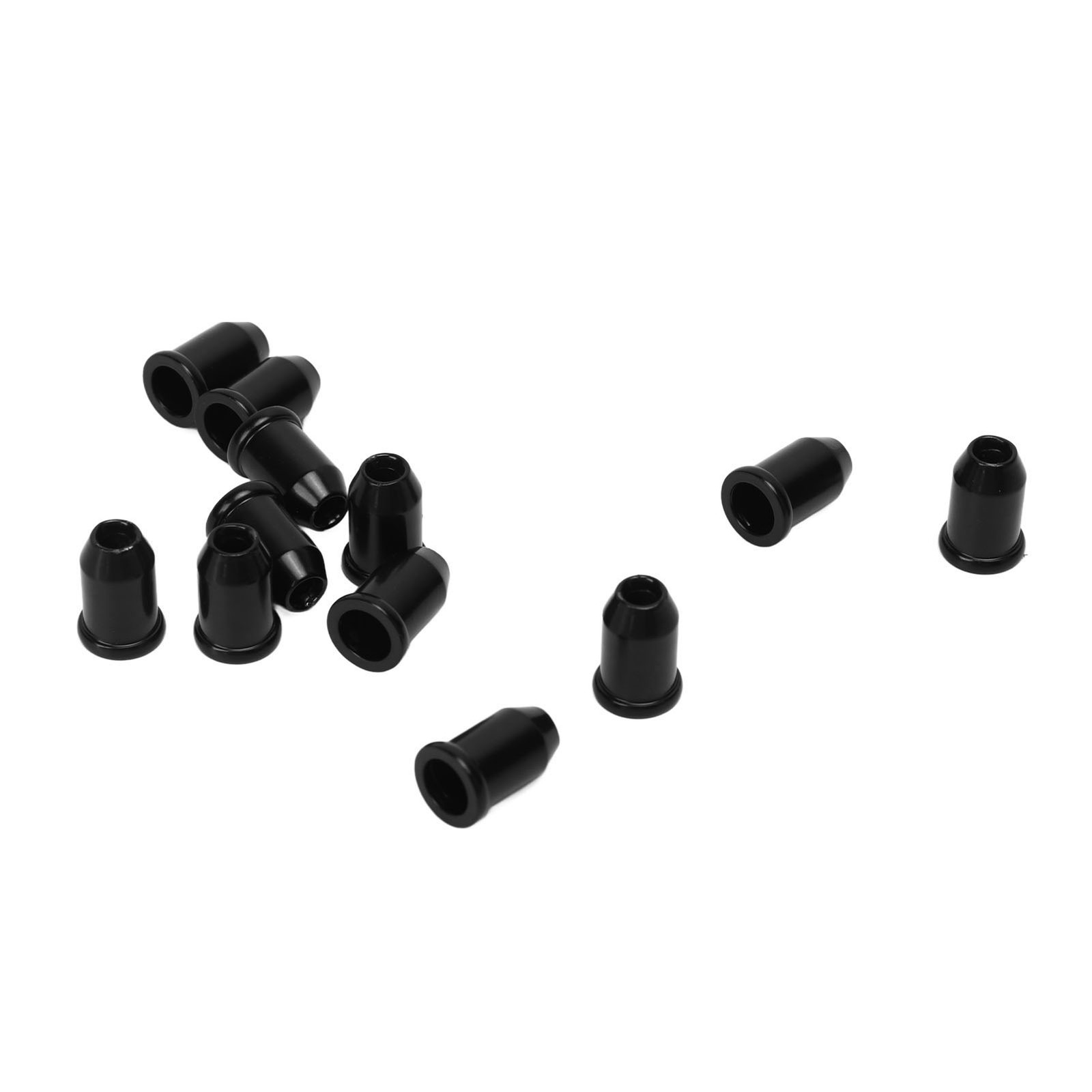 (Black)12x Guitar Ferrules String Cap Mounting Buckle Through Body Bushing ECA