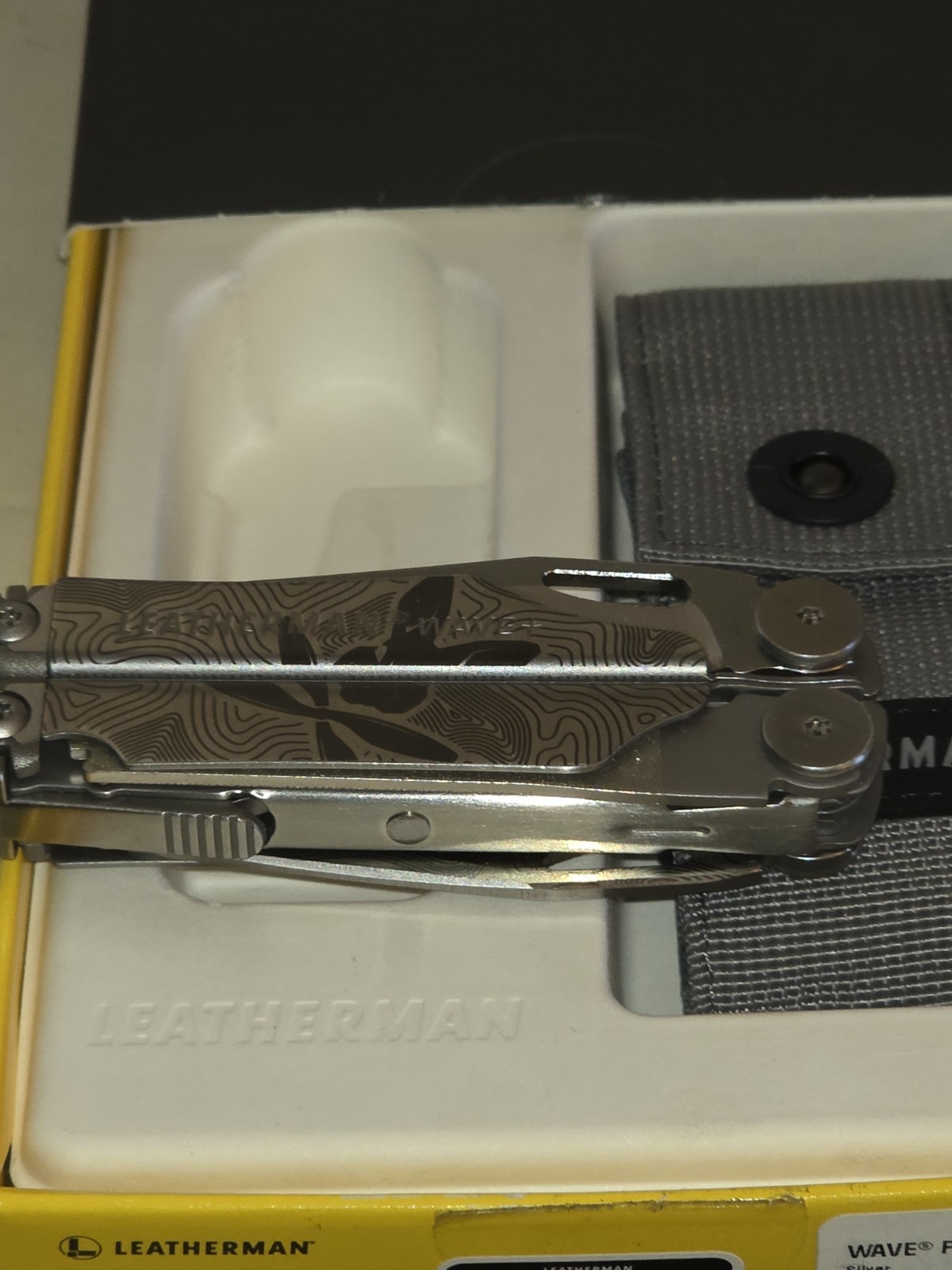RARE Custom Shop Leatherman Wave Plus Multi-Tool Black & Silver Design New Nice