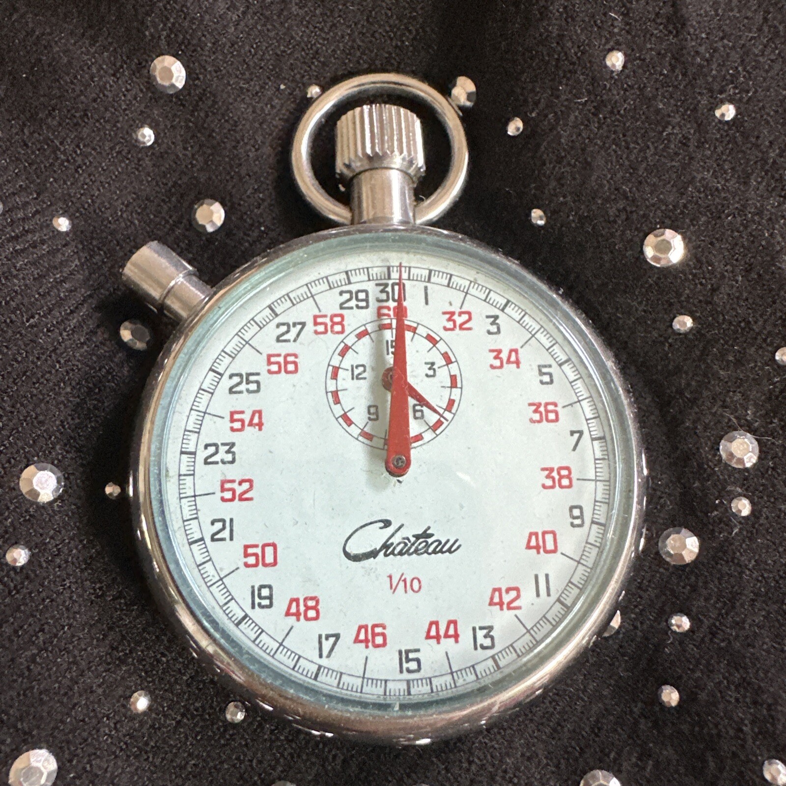 Vintage Wind Up Swiss Made Chateau Stopwatch WORKS GREAT
