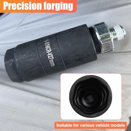 Car Oil Pressure Sensor Socket, Universal 6 Point Oil Sending Unit Quick Black