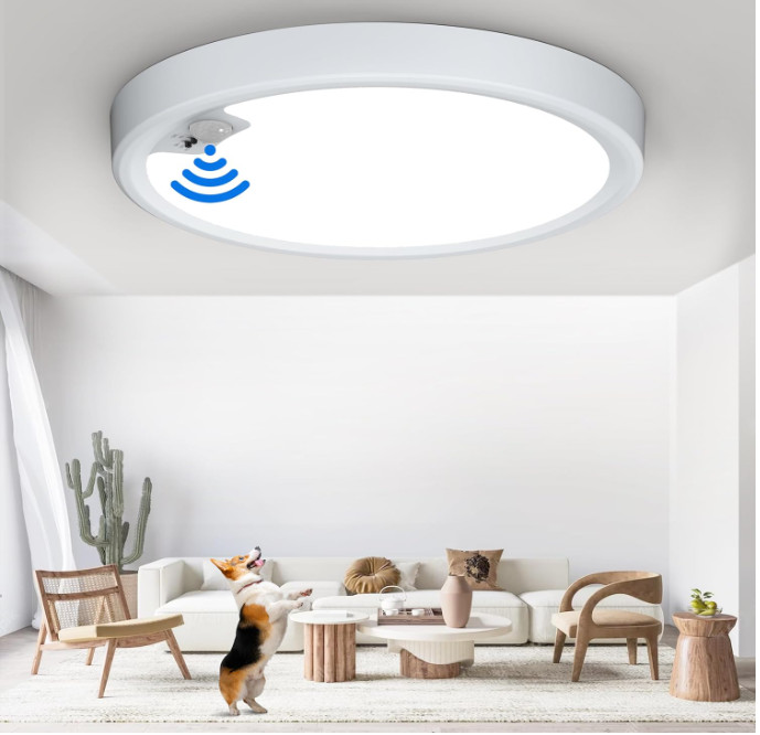 Indoor Motion Sensor Ceiling Lamp 18W LED Flush Mount Light for Hallway Closet