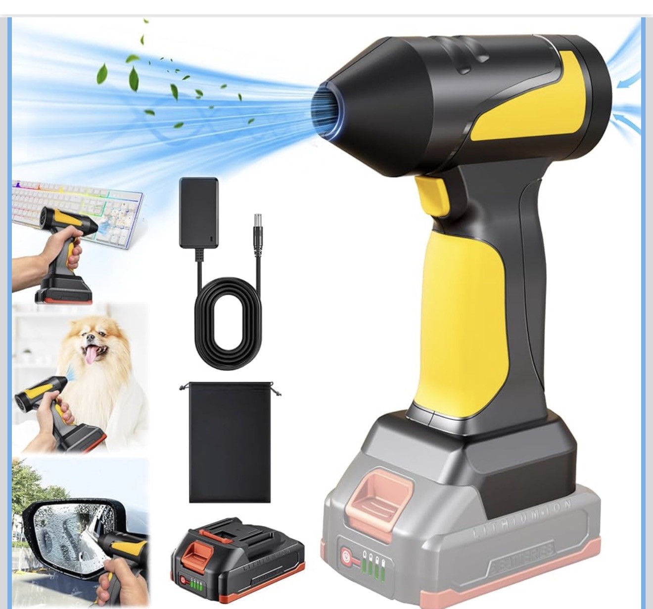 80000RPM Electric Air Duster Cordless Jet Dry Blower Portable Turbo Fan USA