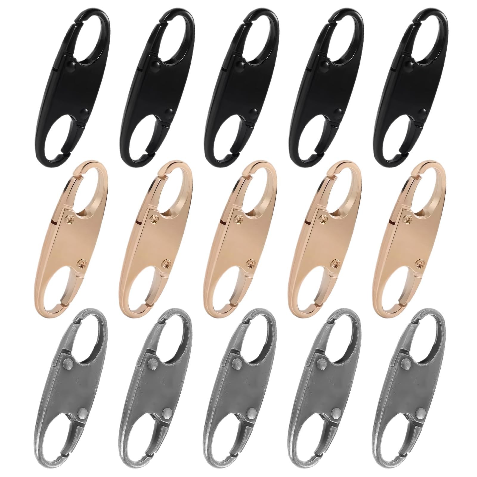 15pcs Zipper Clips, Anti Theft Clips Suitable for Backpacking Black