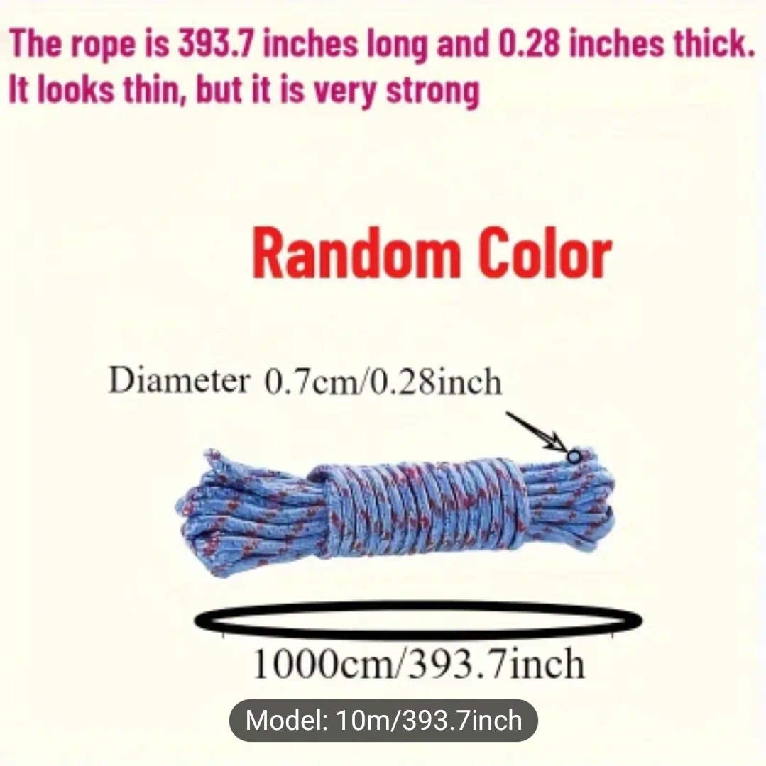 50pc Multifunctional Nylon Rope Non-slip And Windproof Rope 32ft