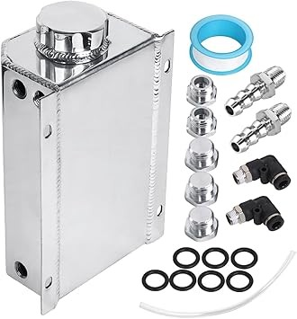 Universal Aluminum Radiator Coolant Overflow Expansion Water Tank Silver 2L