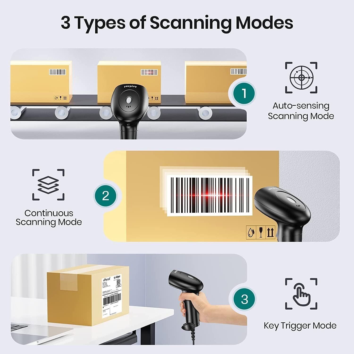 USB Wired 2D Barcode Scanner Handheld CCD 1D QR Bar Code Image Screen Scanner