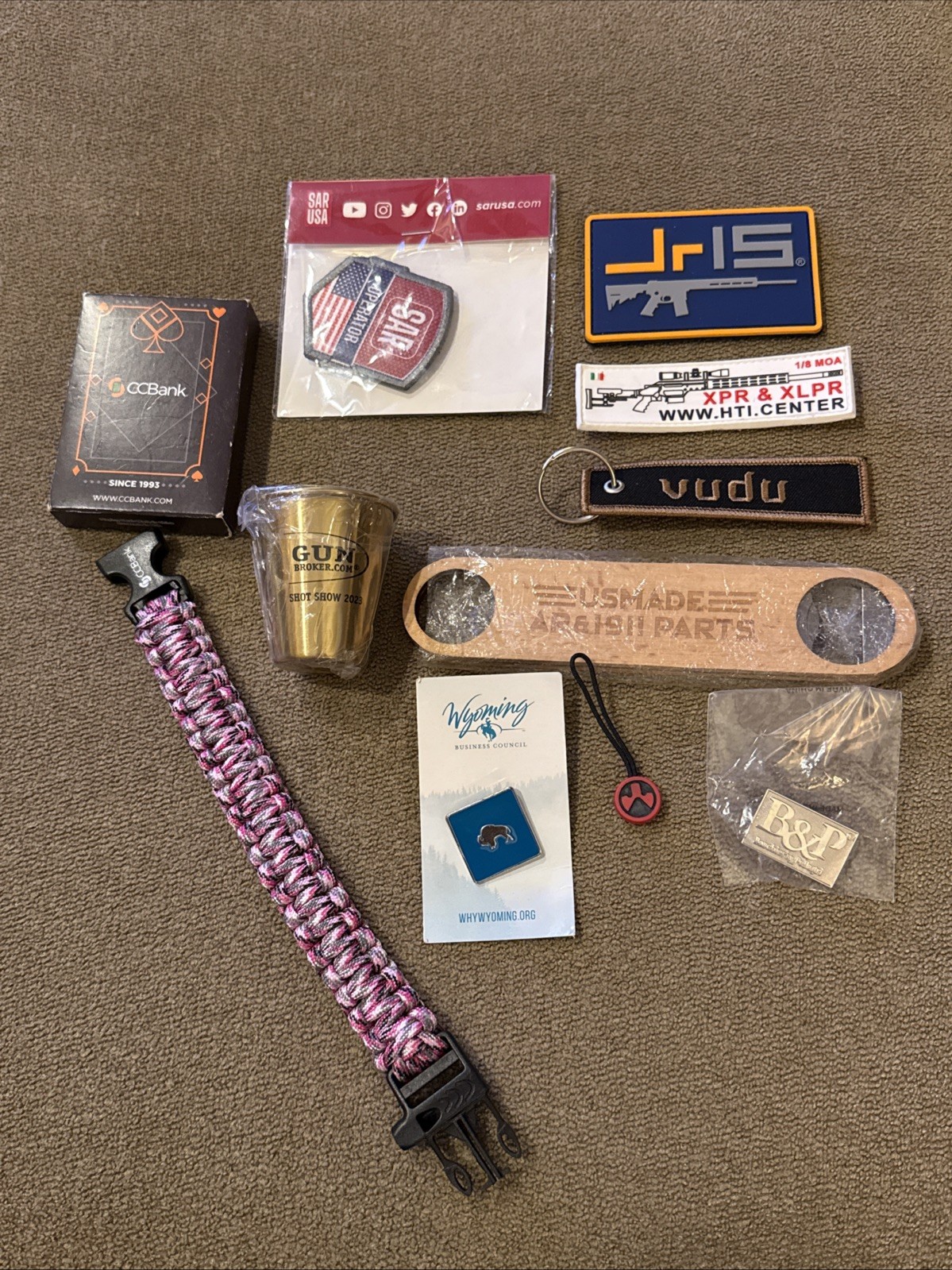 Lot Of 11 Shot Show Las Vegas 2022-2025 Mixed Swag-Gun Brokers, Vudu ++ (#2)