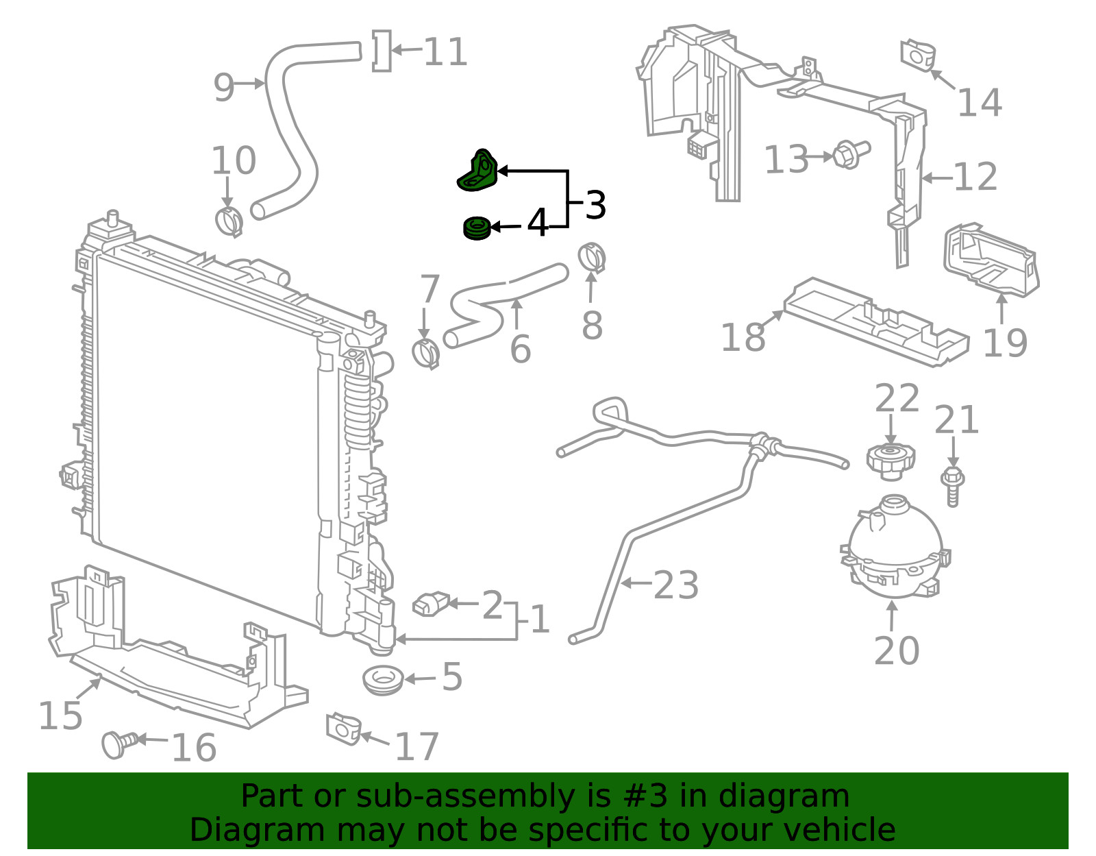 Genuine GM Driver Side Radiator Upper Bracket 84172435