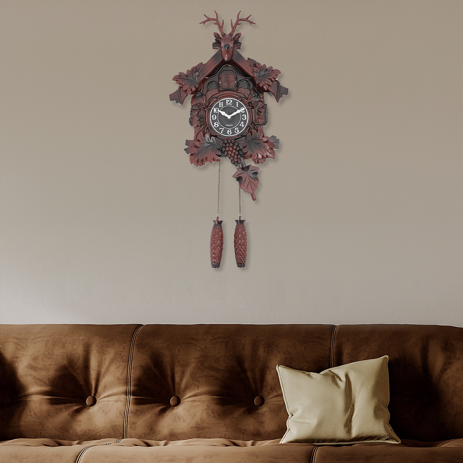 Retro deer head wall clock without dry battery,Wall Clock,Retro Large Wall Clock