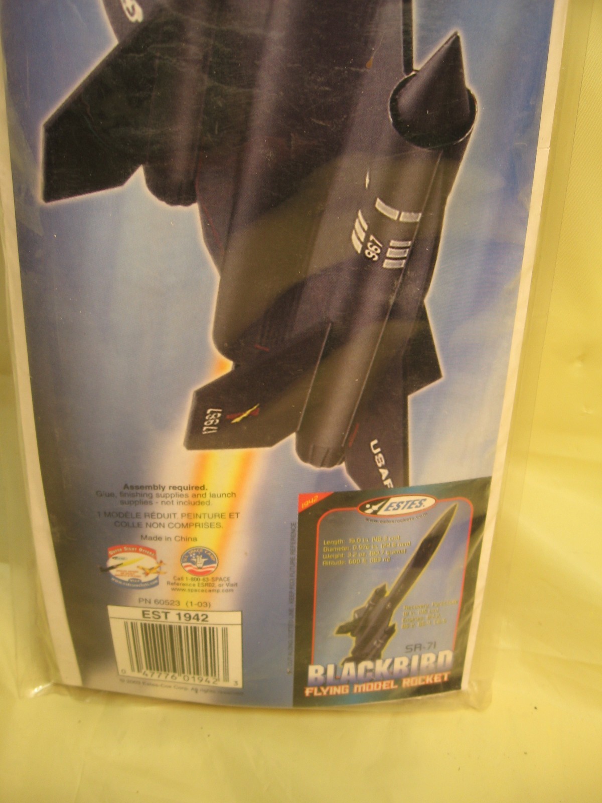 Estes #EST 1942 , Model Rocket Kit SR-71, NEW