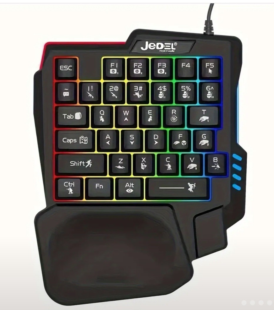 Jedel-Gaming One-Handed RGB USB Gaming Keyboard Palm Rest K601