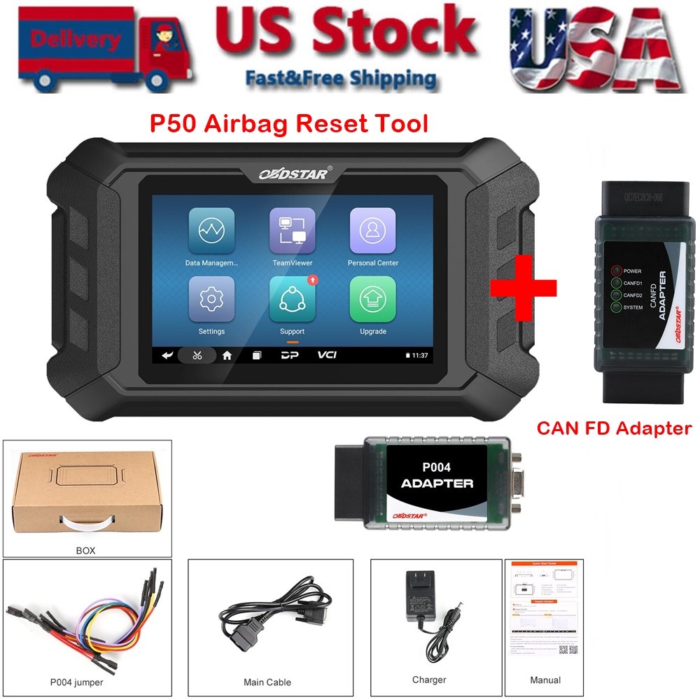 OBDSTAR P50 SRS Reset Cover 108 Brand 16100+ E-CU Part No. by OBD/CAN FD Adapter