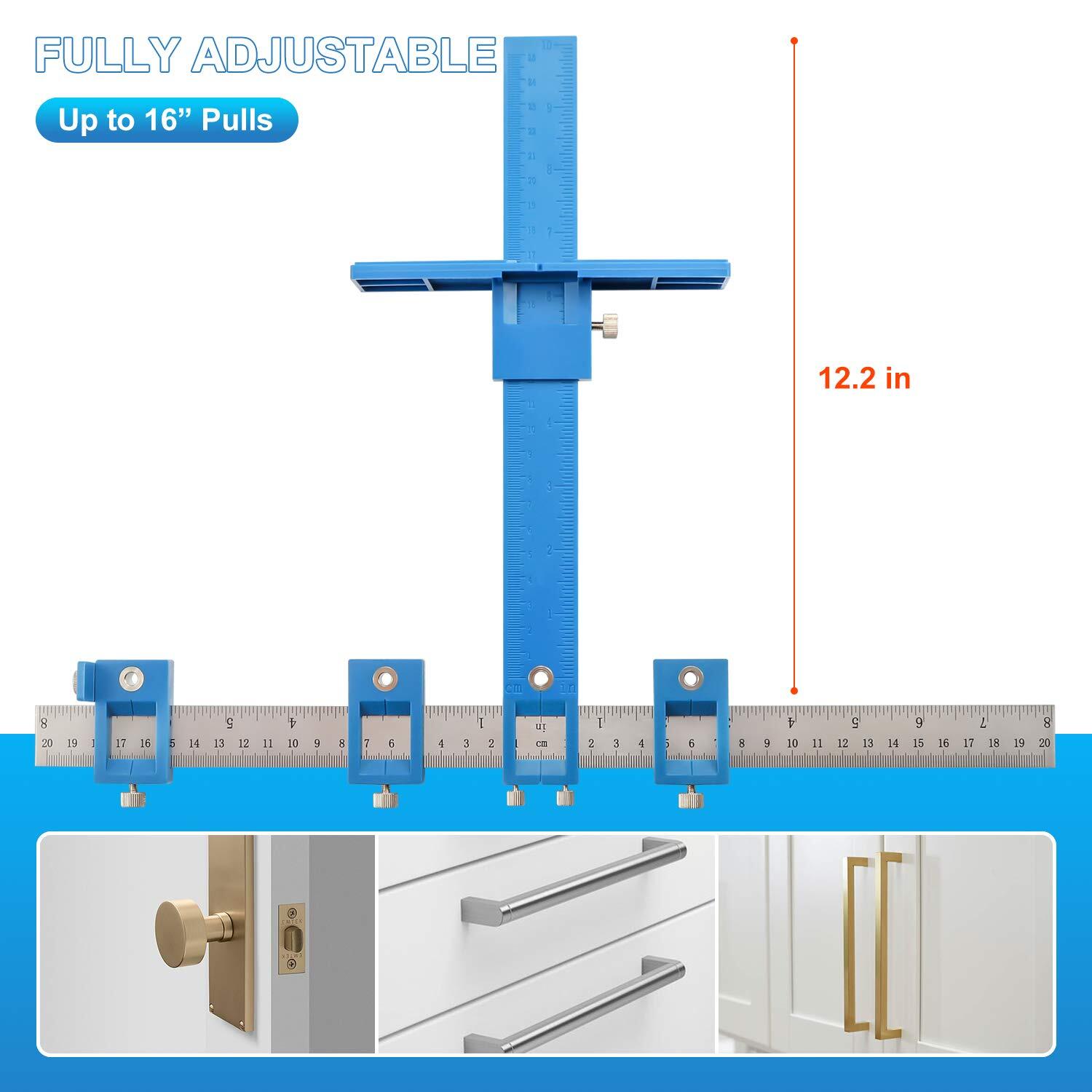 Adjustable Punch Locator Drill Template for Handles and Knobs Installation