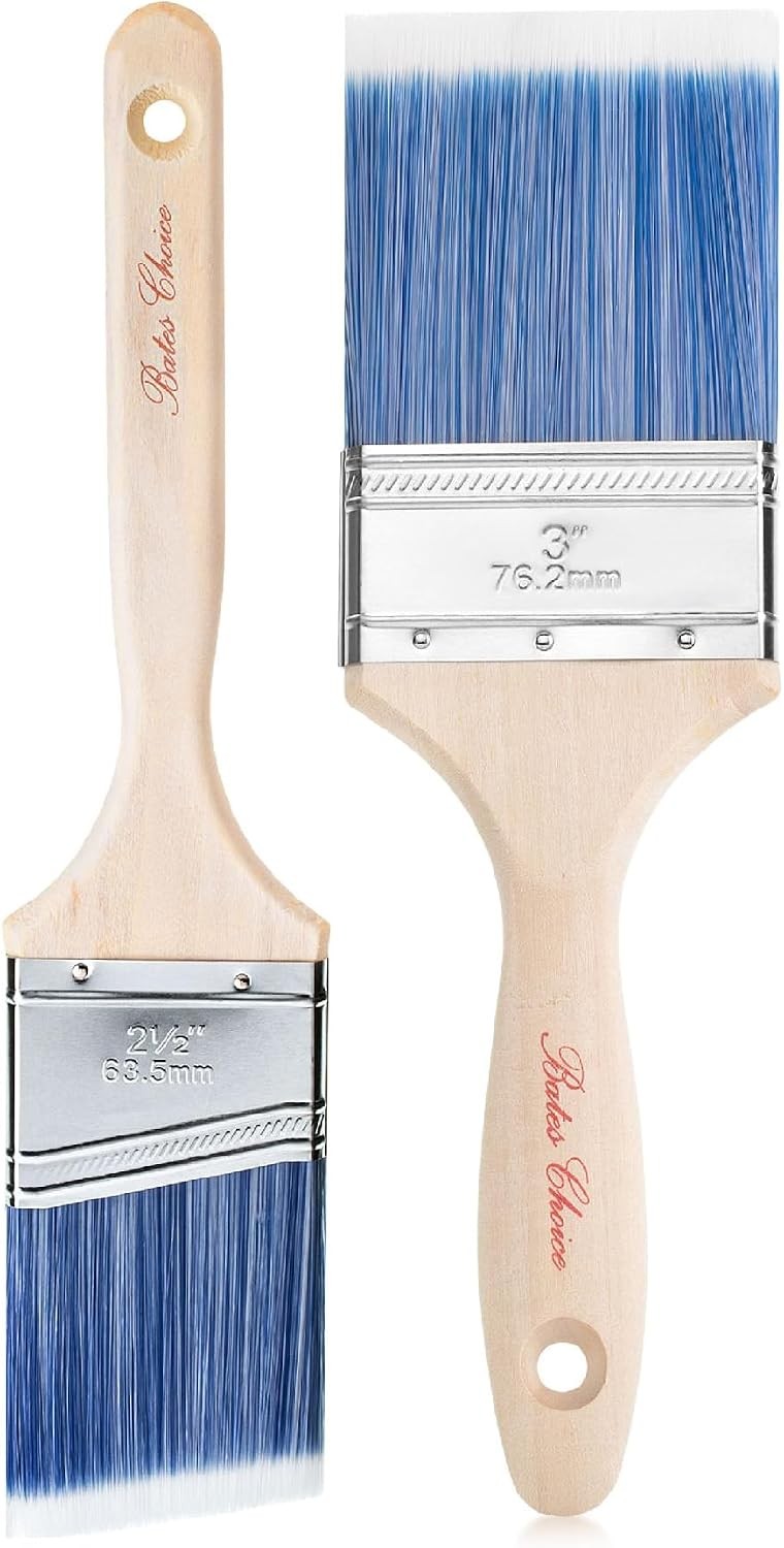 2 Pack, Wood Handle, Paint Brushes Set, Professional House, Trim, Sash Paint