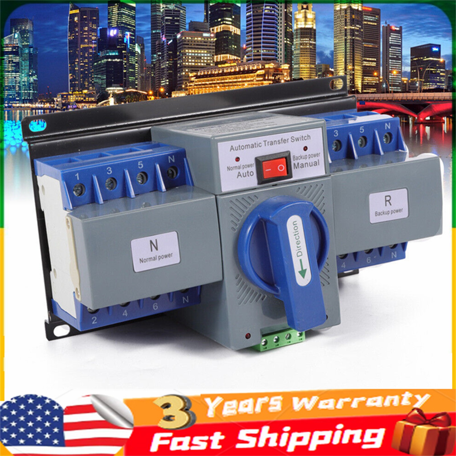 Dual Power Automatic Transfer Switch kit 63 A 4P ATS Generator Changeover Switch