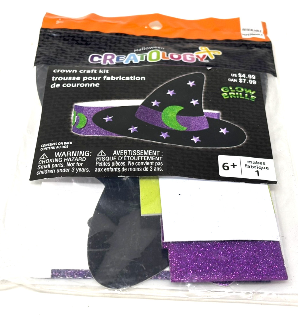 Creatology Halloween Witch Hat Crown Craft Kit Glow-in-the-Dark New
