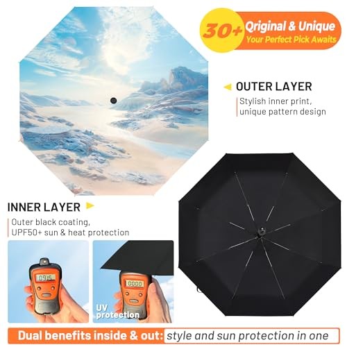 SY Compact Travel Umbrella Windproof Auto Open 8-Rib