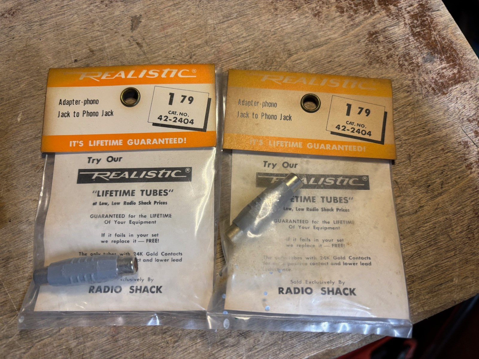 2Realistic  Radio Shack  Jack to Phono Jack Adapters 42-2404  NOS Japan