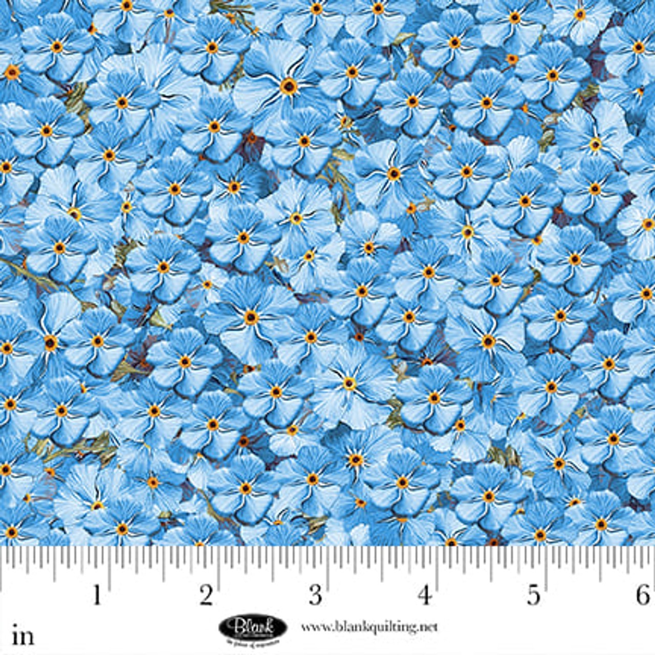 Forget Me Not Flowers  Cotton Fabric