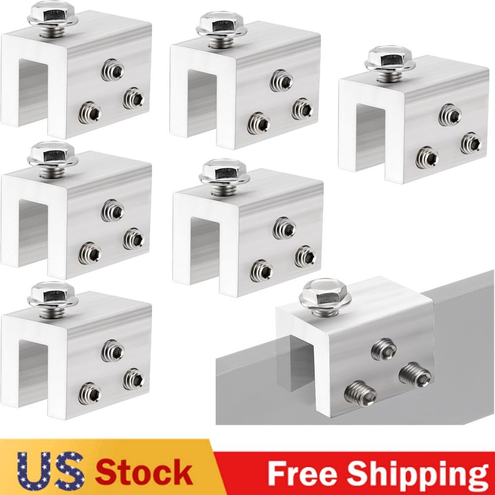 6PCS Standing Seam Roof Clamps Metal Fixing Clamps Racking Bracket Solar Panel