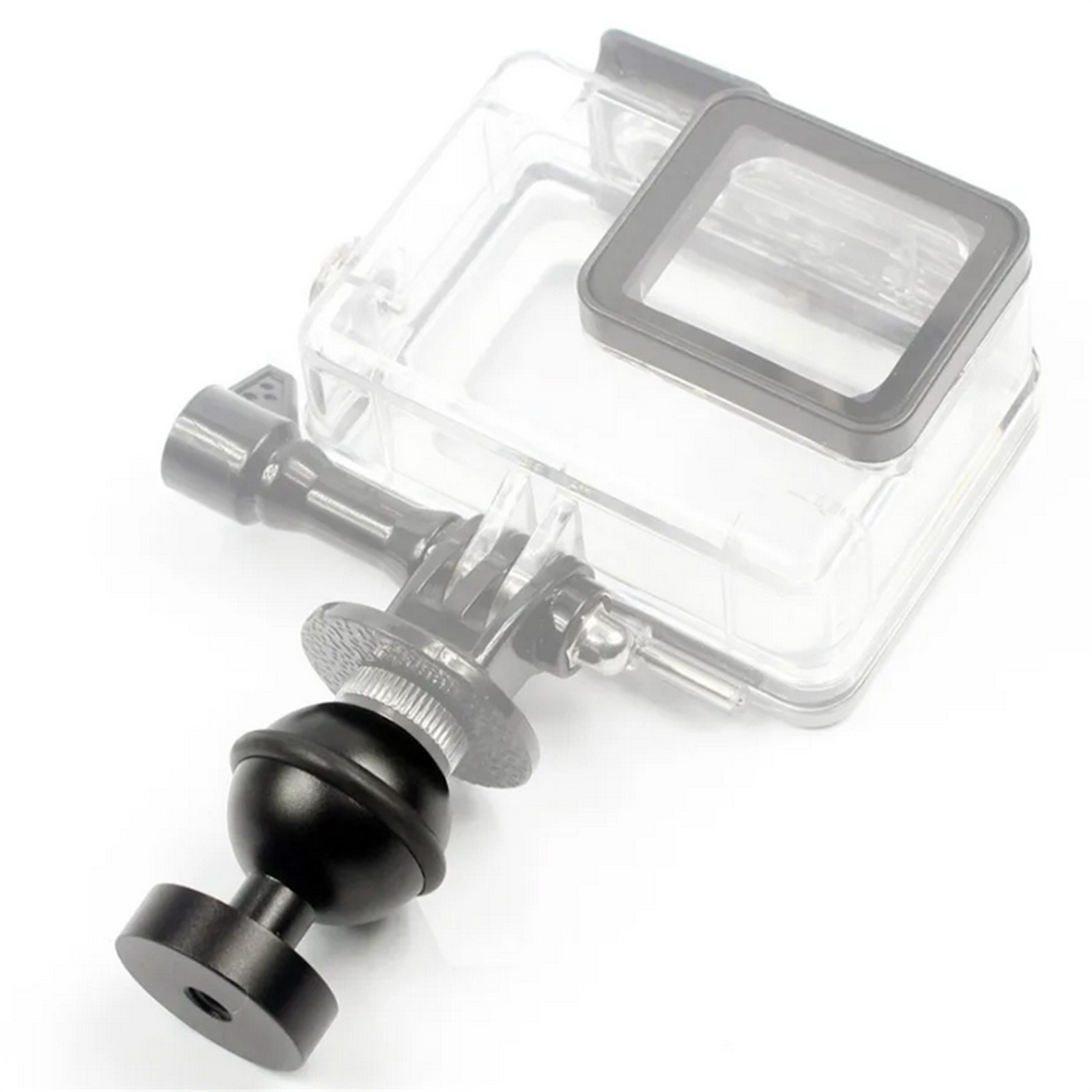 Black 1In Ball Adapter For Gopro Action Camera Fill Light Diving Flashlight