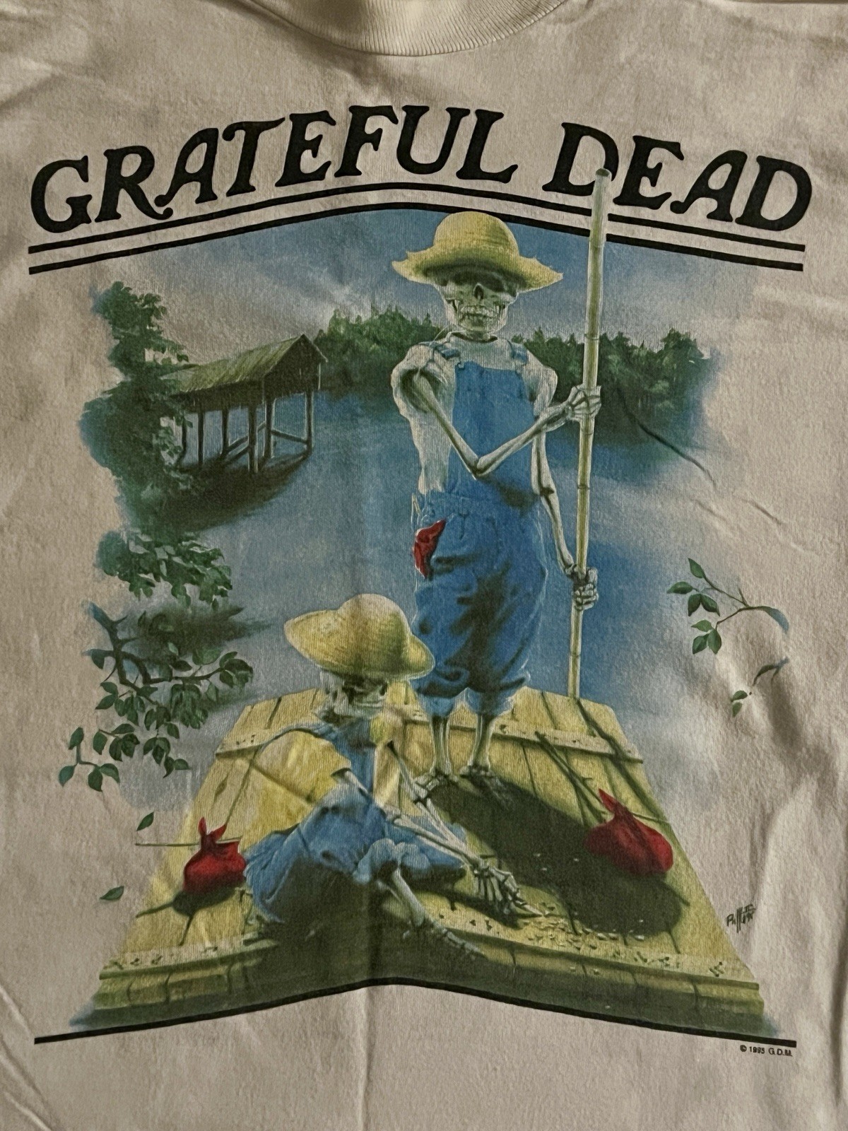 Vintage 1995 Grateful Dead Spring Tour T Skeleton Farm GDM USA L Single Stitch