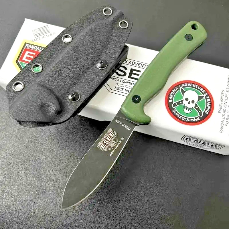 AGK Fixed Blade Knife G10 Handle 8.3" High Carbon Hunting Knife with Scabbard