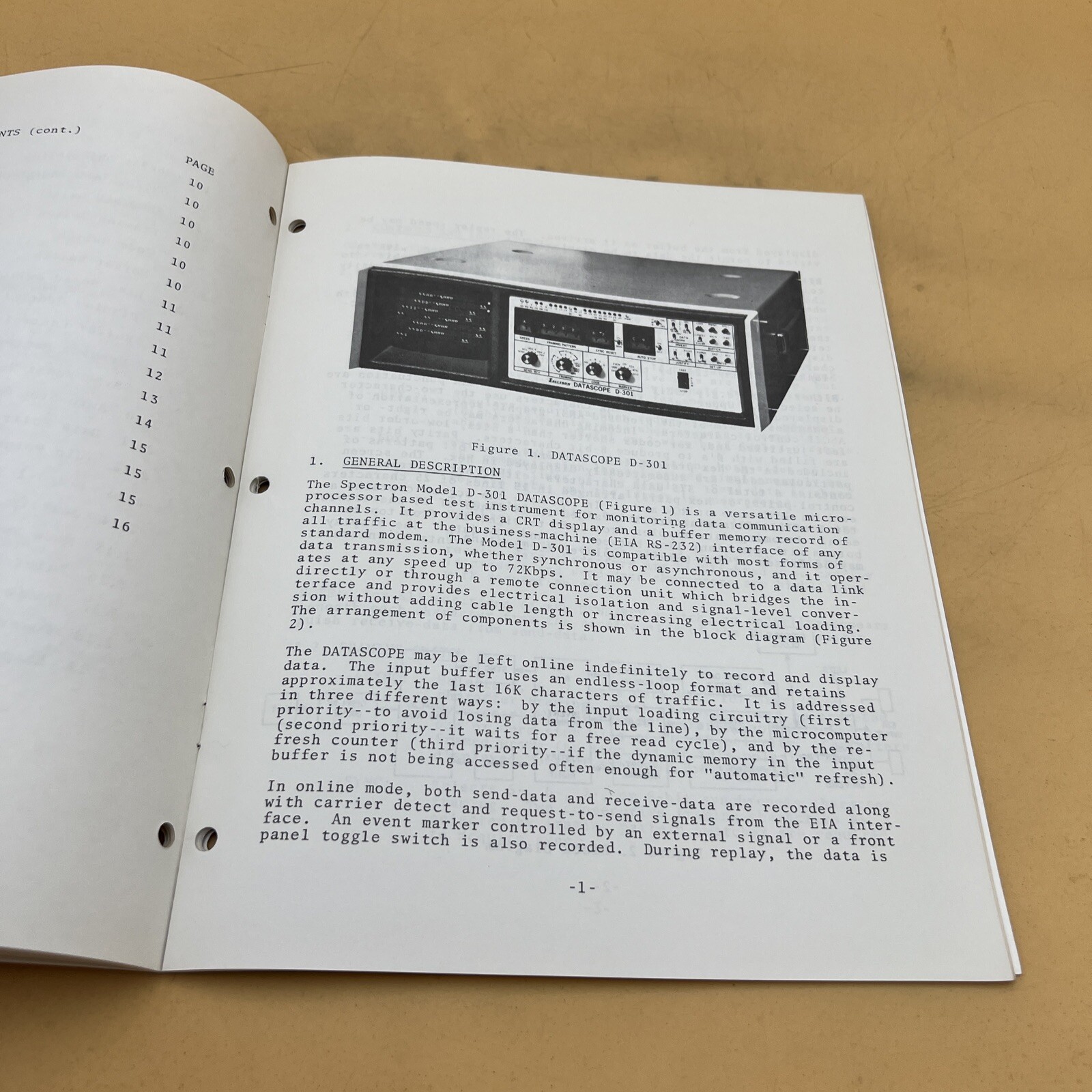 Vintage 1979 Spectron Datascope Model D-301 Instruction Manual Guide Book