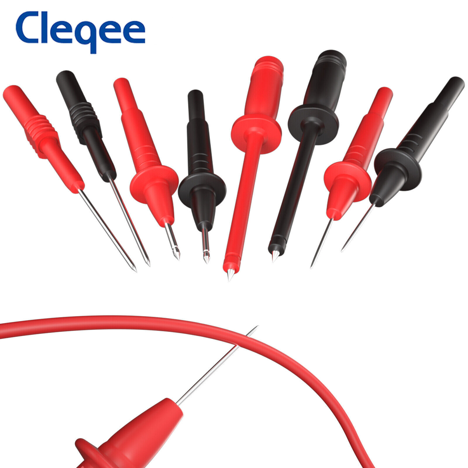 25PCS Silicone Multimeter Test Leads Kit with Replaceable Wire Piercing Probes