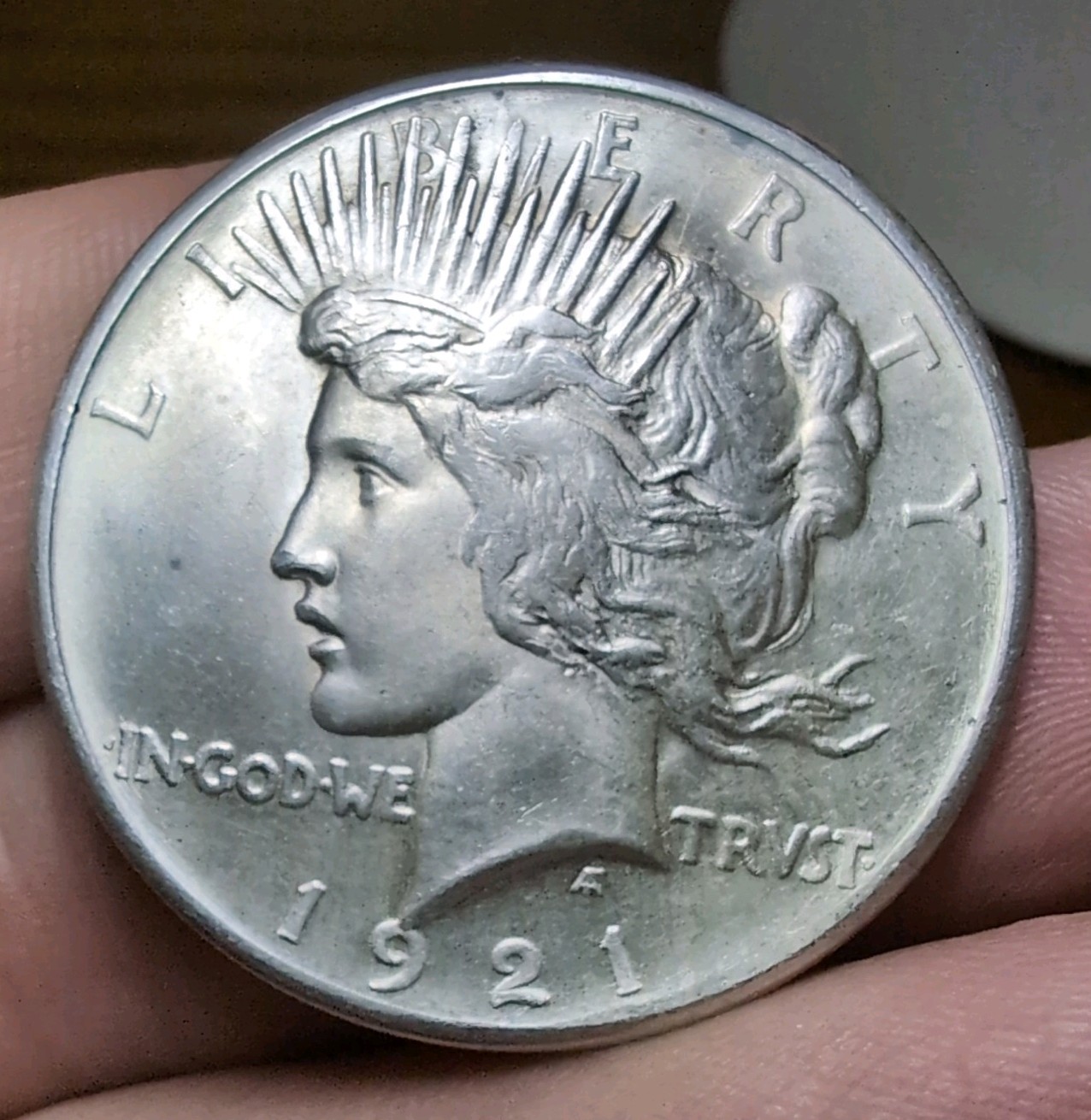 1921 Peace Dollar *Key Date, Low Mintage* High Relief 1st Year Issue, BU+