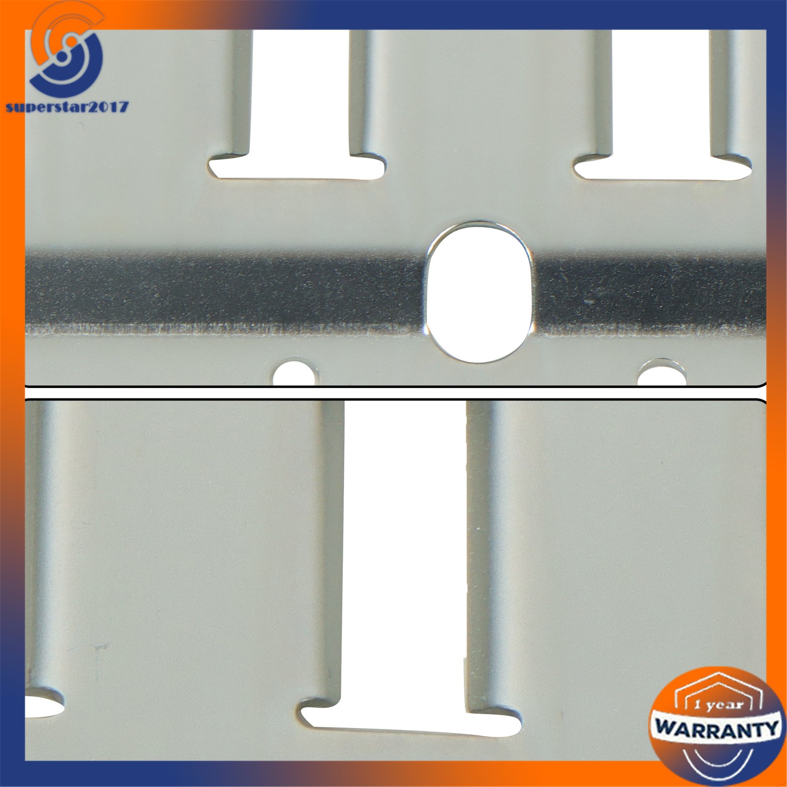 6 Pack 8 Foot Silver E Track Rails, Zinc Plated For Long Cargo Trailer Tie Down