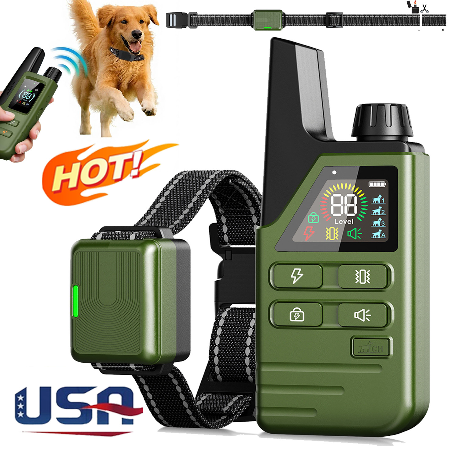 Dog Training Collar 4500FT Remote Rechargeable Shock PET Waterproof Trainer